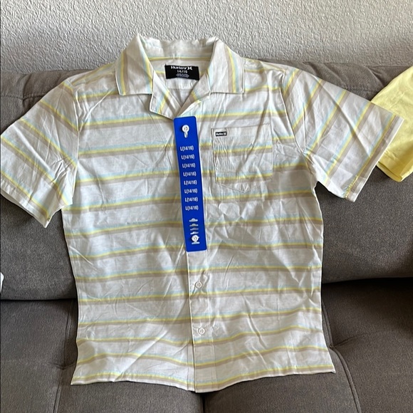 Hurley Yellow and Gray Button Down Shirt - Picture 3 of 13